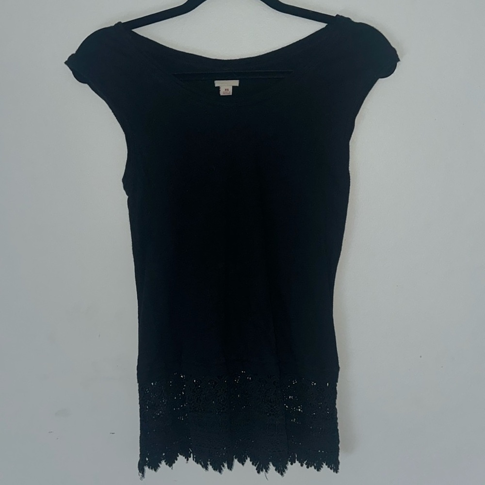 Women’s Merona black shirt with lace bottom size XS